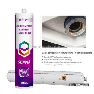 Sellador de silicona adhesivo MS121 para autobús y coche, excelente resistencia UV, polímeros MS