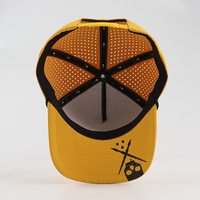 Gorra de béisbol deportiva de 5 paneles con diseño OEM personalizado Hanway, tela Oxford Dobby con puntos, logotipo bordado, orificios cortados con láser, transpirable, venta al por mayor