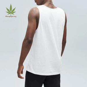 Canotte in cotone biologico canapa da <span class=keywords><strong>uomo</strong></span> personalizzate canotta girocollo da <span class=keywords><strong>uomo</strong></span> camicie da <span class=keywords><strong>uomo</strong></span> con canottiera Yoga larghe con canottiera indossano <span class=keywords><strong>abbigliamento</strong></span> - Product Image 3