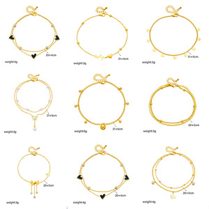 Chevillère d'été Papillon de Plage Étanche en Acier Inoxydable Plaqué Or avec Breloques Cœur et Perle Incrustée de Zircon - Product Image 6