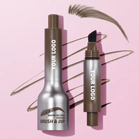 Logo personnalisé, vente chaude, pinceau angulaire 4 couleurs Brow-Fection et crème à sourcils liquide longue durée, imperméable, naturelle, pressée, sauvage