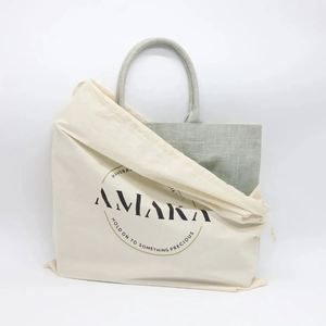 Sac en coton recyclable à cordon de serrage, prix d'usine, pour l'emballage de cosmétiques, avec pochette anti-poussière et logo personnalisé - Product Image 4