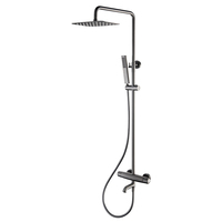 Ensemble de douche exposée pluie classique cascade laiton pluie brossé or mitigeur de douche exposé