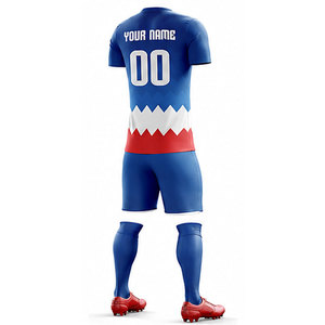Ensemble de maillot et short de football personnalisé, imprimé par sublimation, respirant, séchage rapide, polyester écologique, vêtements d'entraînement de football - Product Image 4