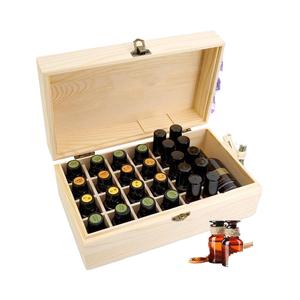 กล่องเก็บของไม้แท้สำหรับน้ำมันหอมระเหยสำหรับจัดเก็บแสดงขณะเดินทางภาชนะบรรจุน้ำหอมสำหรับเล็บทรงสี่เหลี่ยมผืนผ้า - Product Image 6