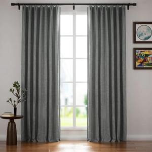 थोक ब्लैकआउट लिनन प्रकाश को अवरुद्ध कर थर्मल इन्सुलेशन जलरोधक लौ रेटेलेंट गोपनीयता पर्दे - Product Image 2