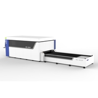 Machine de découpe laser à fibre de type portique haute puissance 4KW 6KW 3015, refroidie par eau, avec couvercle de protection, table d'échange automatique, Cypcut AI