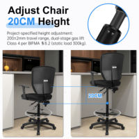 Chaise de bureau ergonomique pivotante moderne et confortable en tissu nylon bleu pour visiteurs, réception, bar ou événements