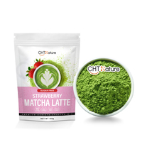 Poudre de matcha aromatisée aux fruits de marque privée CHTNature pour boisson, poudre de matcha à la fraise