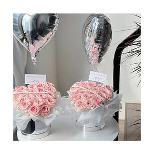 Ammy nouvelles idées de produits boîte à fleurs <span class=keywords><strong>visage</strong></span> lumineux rose argent étreignant seau fleur boîte cadeau cylindre décoration de mariage - Product Image 1