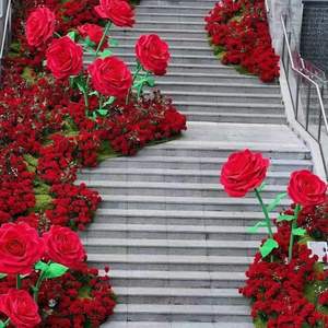 Nuevo diseño hecho a mano gigante <span class=keywords><strong>Flor</strong></span> <span class=keywords><strong>De</strong></span> <span class=keywords><strong>Lis</strong></span> Iris amapola azul púrpura <span class=keywords><strong>Flor</strong></span> <span class=keywords><strong>de</strong></span> papel para ventana Exhibición fiesta boda - Product Image 6