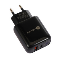 Adaptateur de chargeur rapide USB-C double port PD 20W certifié CE FCC ROHS pour téléphone portable, appareil photo et appareils électriques