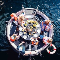 Bateau Donut BBQ Gonflable pour Barbecue Extérieur, Tente Maison Flottante Gonflable pour Camping, Tente Maison Flottante Gonflable pour Parc, Maison-Bateau