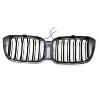 Calandre de voiture ABS noir brillant Double ligne Grille de pare-chocs avant avec lumière LED pour Bmw X3 G01 2018-2021