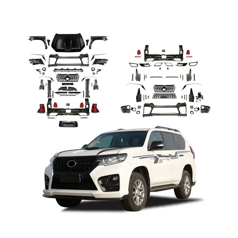 Car Modification Parts Mesh Grille Auto Parts Facelift Car Body Kit Fit For Toyota Prado 2010-2017 Upgrade to 2018