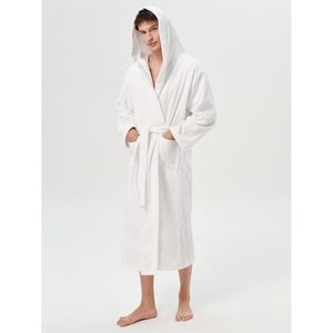 เสื้อคลุมอาบน้ำมีฮู้ดสำหรับผู้ชาย ผ้าเทอร์รี่ ยาวเต็มตัว ผ้าฝ้าย 100% ชุดคลุมอาบน้ำสำหรับสปาและพักผ่อน - Product Image 2