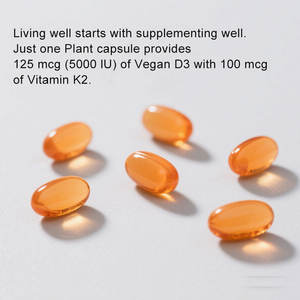 Oem Odm sıcak satış Vegan <span class=keywords><strong>Vitamin</strong></span> <span class=keywords><strong>D3</strong></span> K2 Softgel kapsül 10000iu <span class=keywords><strong>Vitamin</strong></span> Softgels Lichen - Product Image 5