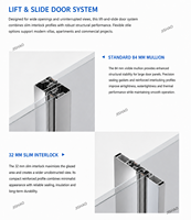 Puerta Corredera Elevadora Grande de Aluminio con Doble Acristalamiento para Proyectos de Patio, Balcón y Jardín
