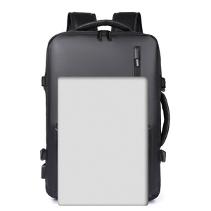 High-End Dual-Sided Waterproof Laptop Backpack PU Polyester Bag Zipper Cross-Border Fashion for Men Women's - Product Image 3