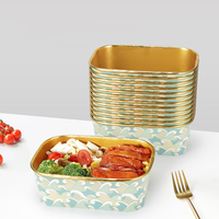 Vente en gros de bols à déjeuner jetables en aluminium doré/argenté, revêtus de feuille d'aluminium recyclée, à paroi simple, à emporter, pour salades de fruits frais, gobelets en papier