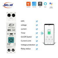 Interrupteur intelligent WiFi JIUJI 63A 1P+N avec mesure de consommation d'énergie, surveillance kWh, minuterie, disjoncteur MCB compatible TUYA pour Smartlife, contrôle de tension