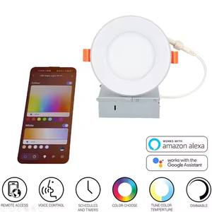 Lõm 4 inch LED ánh sáng tại chỗ RGB ánh sáng ban đêm 2000k Wafer Slim Led Downlight nồi ánh sáng với Google Alexa - Product Image 5