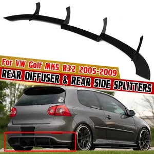 High Quality MK5 R32 Car Rear Diffuser Lip & Rear Side <b>Splitters</b> For VW For Golf MK5 R32 2005-2009 Car Rear Bumper Lip Diffuser - Product Image 1