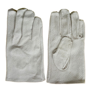 Pigskin Welding <b>Gloves</b> Short Length White Unlined Inset Thumb Stick Welding Industry Use - Product Image 1