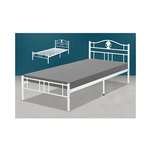 Estructura de cama de acero individual moderna con base de hierro blanco Diseño simple para uso en el dormitorio - Product Image 5