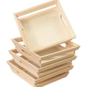 Tự làm thủ công bằng gỗ hộp gỗ lồng lưu trữ giỏ cho các loại trái cây rau - Product Image 1