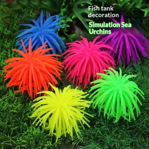 Fournitures pour aquariums, Urernes marines, Décorations aquatiques, Coraux souples colorés, Boules d'anémones marines simulées, Couleurs assorties - Product Image 2