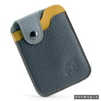 Porte-cartes de crédit en cuir véritable Cuir de vachette Mince Petit portefeuille de créateur Poche avant Portefeuille en cuir de vachette Porte-monnaie pour hommes