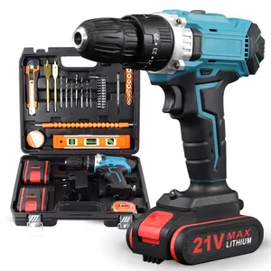 FDZ-13-1 Akku-Bohrmaschine Wireless Machine Treiber und Impact Kit Set 21V Lithium-Batterie Blue Power Drill