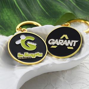 Llavero Personalizado con Logotipo, Redondo, de Metal, Chapado en Oro, de Doble Cara, para Empresas, de Aleación de Zinc - Product Image 1