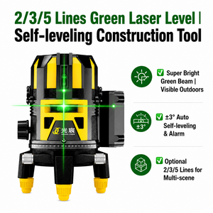 Niveau laser haute précision 2/3/5 lignes, laser vert, auto-nivelant, outil de mesure à lignes croisées pour la <span class=keywords><strong>pose</strong></span> de carrelage mural intérieur/extérieur - Product Image 1