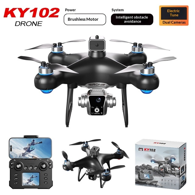 KY102 Drone Screen Controller Optical Flow Positioning Quadcopter Brushless RC Aircraft with Camera 4K UHD for Beginners Teens