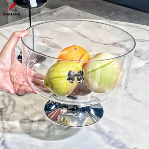 Prato Redondo para Frutas Xinhang, Cesta de Armazenamento Transparente para Sala de Estar, Criativa, Alta, de Plástico, para Snacks, Doces e Nozes - Product Image 3