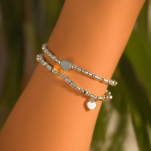 Fashion <b>Beaded</b> <b>Bracelets</b> Set 316L Stainless Steel PVD <b>Gold</b> Plating Sustainable Resistant Jewelry for Women - Product Image 3