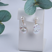 Boucles d'oreilles en perles d'eau douce baroques de mode pour femmes
