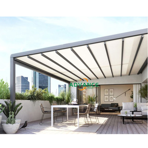 Auvent de toit rétractable motorisé <span class=keywords><strong>automatique</strong></span>, pliable, coulissant, en PVC avec rideaux latéraux et lumières - Product Image 3