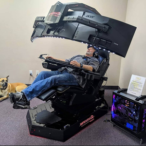 Cockpit PC inclinable à gravité zéro R1 Imperator, Ingrem Predator, Cluvens pour 3 écrans avec massage. Éclairage LED RGB - Product Image 1