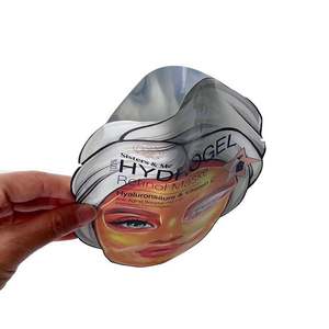 Sac en mylar avec imprimé personnalisé pour masque facial Pochette en plastique cosmétique de forme spéciale avec héliogravure fabriquée à partir de matériaux recyclés - Product Image 5