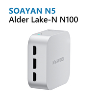 N5 Mini PC Intel N100 Quad Core 12GB LPDDR5 HDMI DP 4K Dual LAN Dual Type-C Supporting Win11 Pro Linux Tiny Desktop Computer