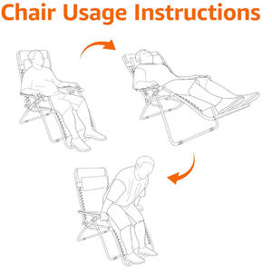 Silla de playa plegable de gravedad cero para trabajo pesado, tumbona ajustable de Metal para exteriores para patio, Hotel, Villa, uso en la playa - Product Image 4