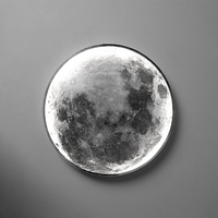 Art mural Lampe de lune LED pour salon Chambre à coucher Fond Décoration murale Lit d'étude Protection des yeux Éclairage de la lune Lampe murale