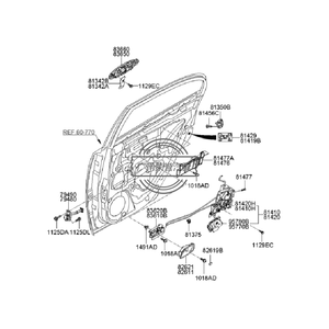 83655-1G000 836551G000 Support de poignée extérieure de porte arrière gauche - Product Image 1