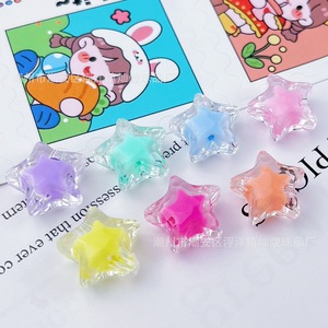 Cuentas acrílicas de estrella de cinco puntas, colores mixtos, cuentas transparentes para lazos para el pelo, pulseras, joyería, cadenas para teléfonos, llaveros y accesorios. - Product Image 2