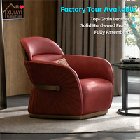 Ensemble de 2 fauteuils d'appoint en cuir courbé modernes et luxueux pour salon, hall d'hôtel, club, villa, fauteuils de salon modernes, couleur personnalisée