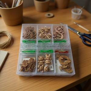 Mnj Beaded Jewelry Assortment 12Pcs Wooden Charms For Crafting And DIY Projects - Product Image 3