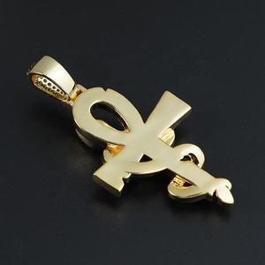 จี้รูปงูดีไซน์กากบาท โดดเด่นไม่ซ้ำใคร ประดับด้วยทองเหลืองวิบวับ สไตล์ฮิปฮอป สร้อยคอรูปอังค์กากบาท เครื่องประดับแฟชั่น - Product Image 6